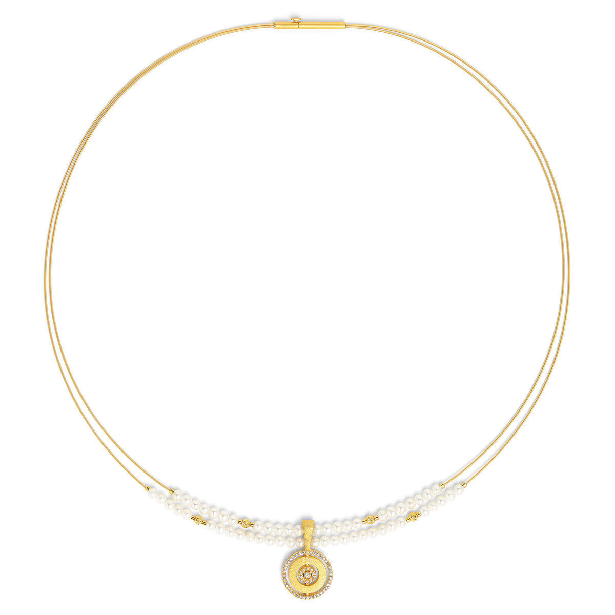 Collier Pirondi von BERND WOLF aus 24-Karat-goldplattiertem Sterlingsilber mit Süßwasserperle.