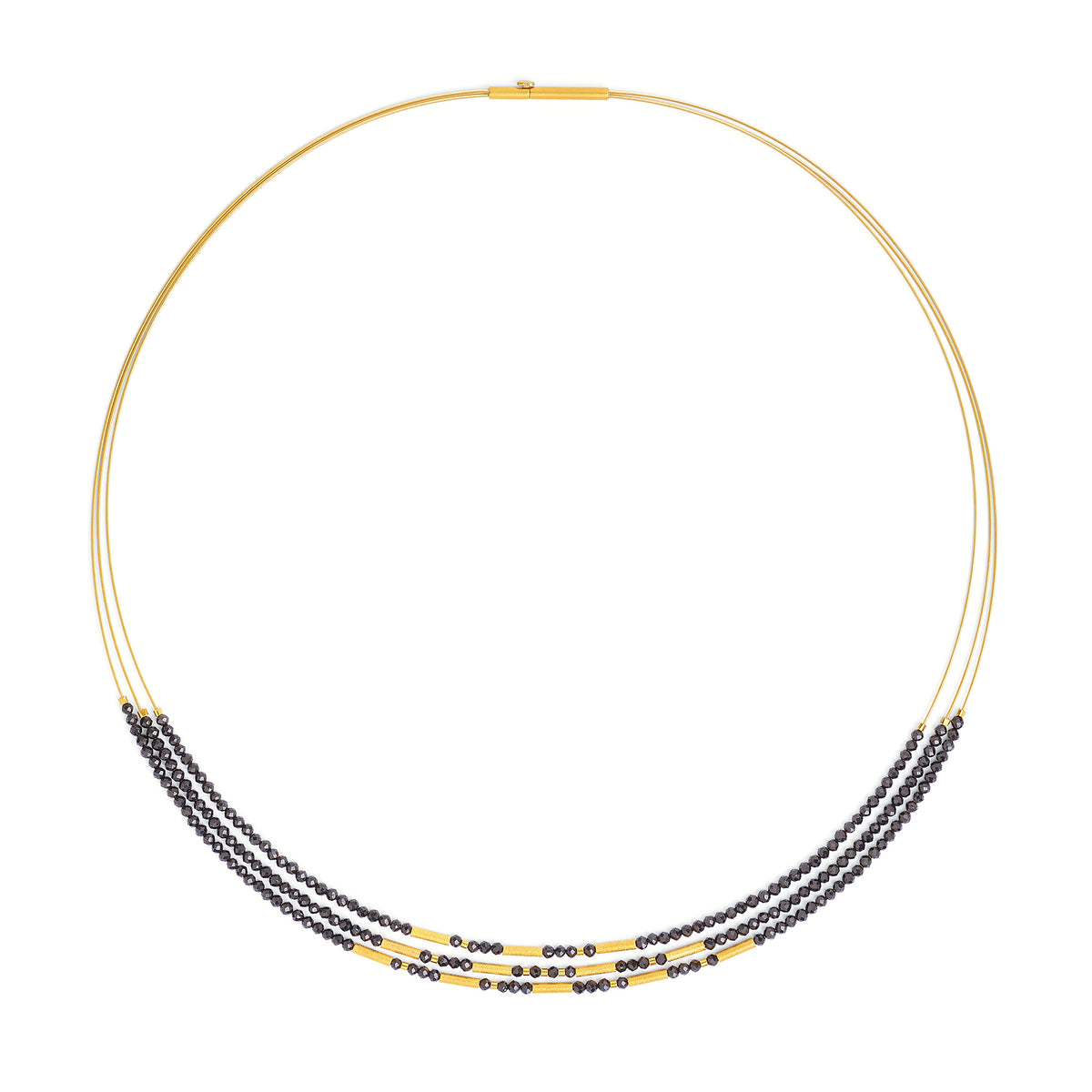 Collier Clani von BERND WOLF aus 24-Karat-goldplattiertem Sterlingsilber mit Spinell, Designlinie Cleopatra.