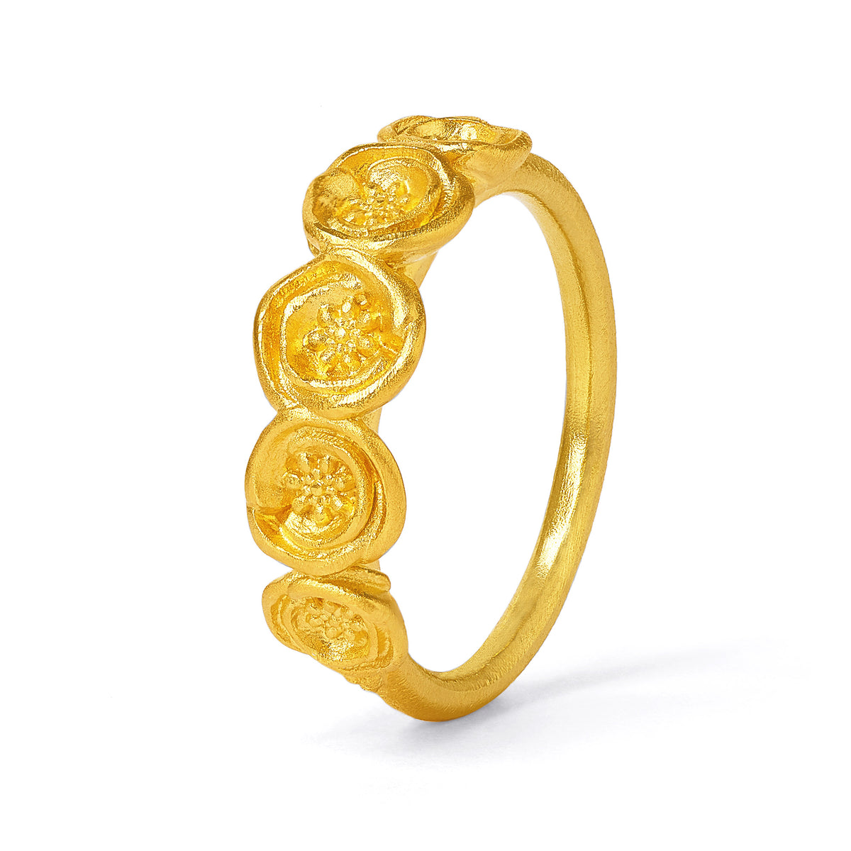 Ring Rosalind von BERND WOLF aus 24-Karat-goldplattiertem Sterlingsilber, Designlinie Rose.