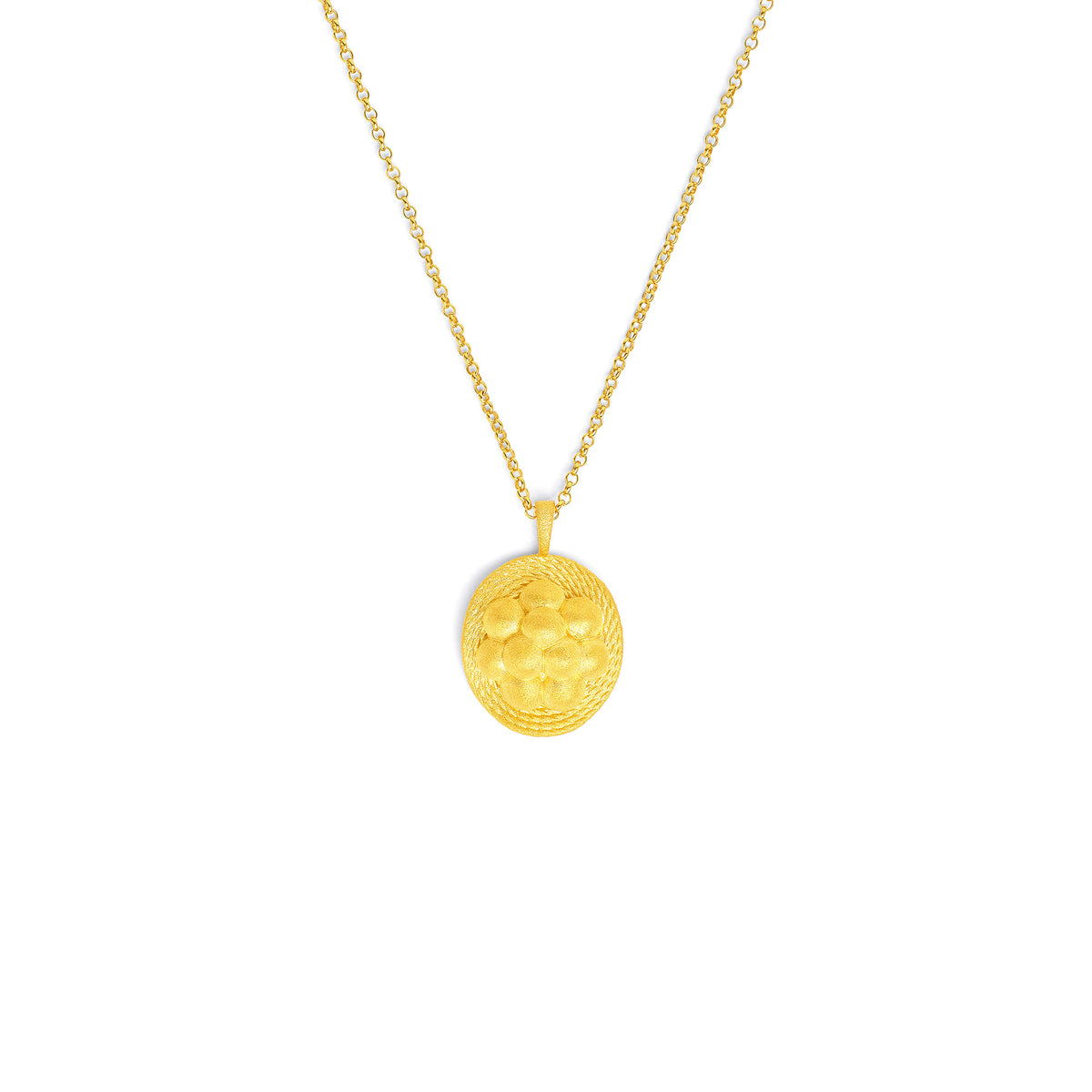 Kette mit Anhänger Bollenhut von BERND WOLF aus 24-Karat-goldplattiertem Sterlingsilber, Designlinie Bergwelt.