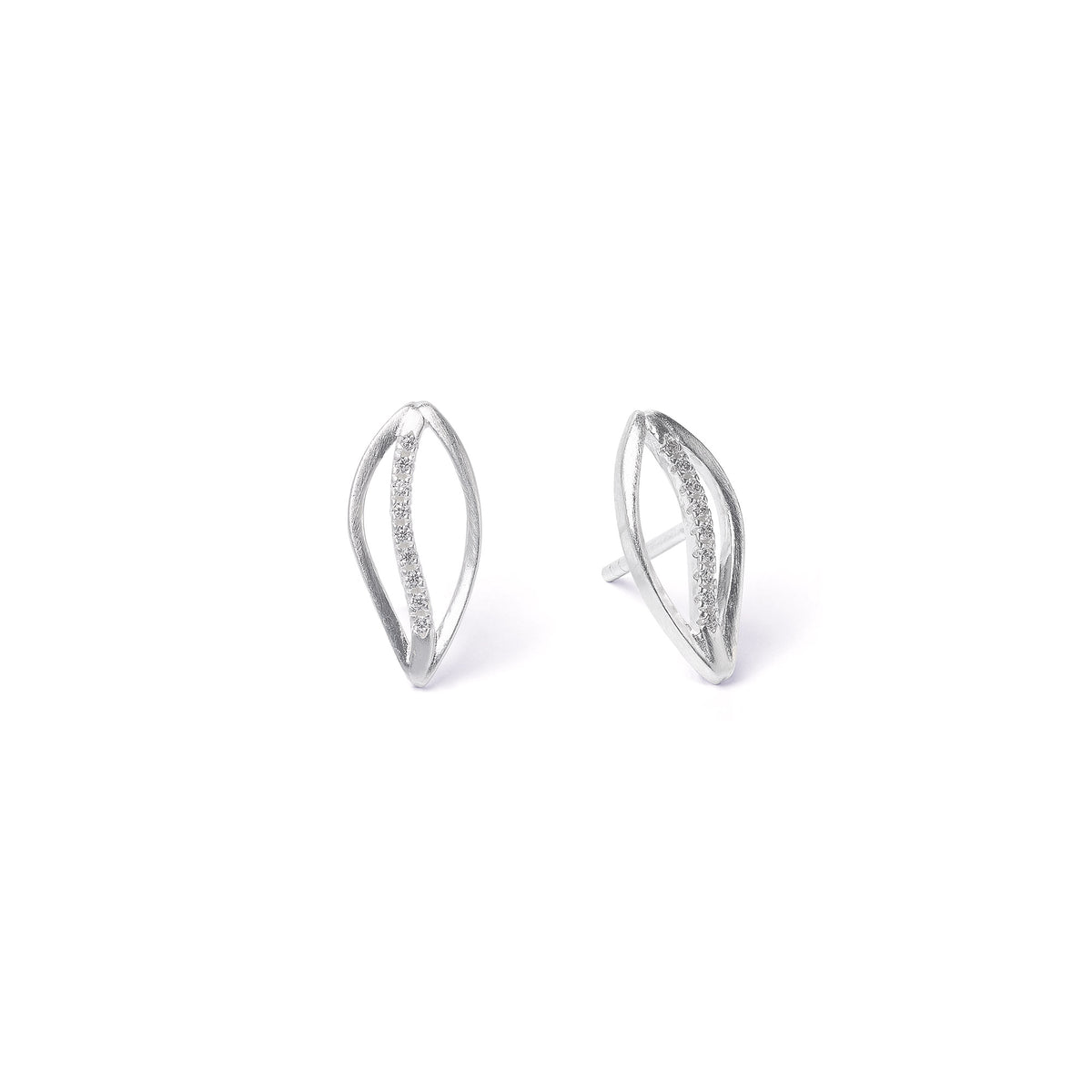 Ohrstecker Swinga von BERND WOLF aus 925er Sterlingsilber mit Zirkonia, Designlinie Swing.