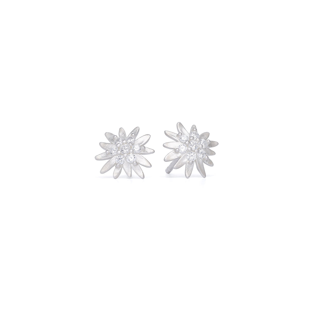 Ohrstecker Almi von BERND WOLF aus 925er Sterlingsilber mit Zirkonia, Designlinie Bergwelt.