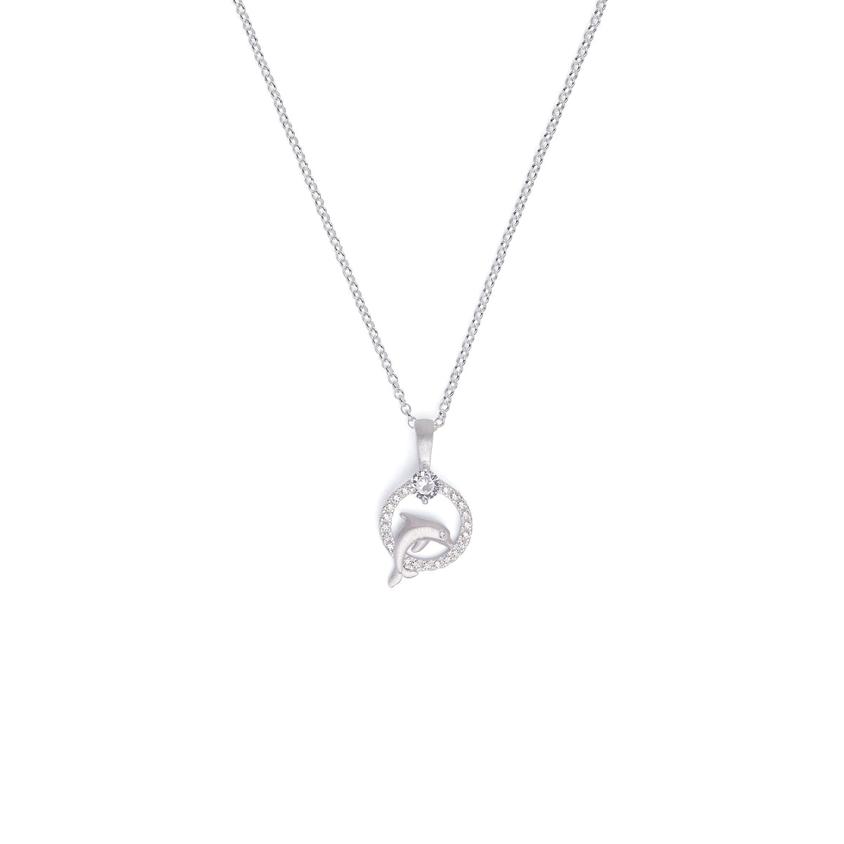 Kette mit Anhänger Delfinias von BERND WOLF aus 24-Karat-goldplattiertem Sterlingsilber mit Zirkonia, Designlinie Maritim.