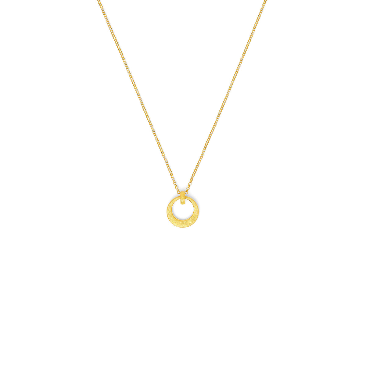 Kette mit Anhänger Medialuna von BERND WOLF aus 24-Karat-goldplattiertem Sterlingsilber, Designlinie Sun&Moon.