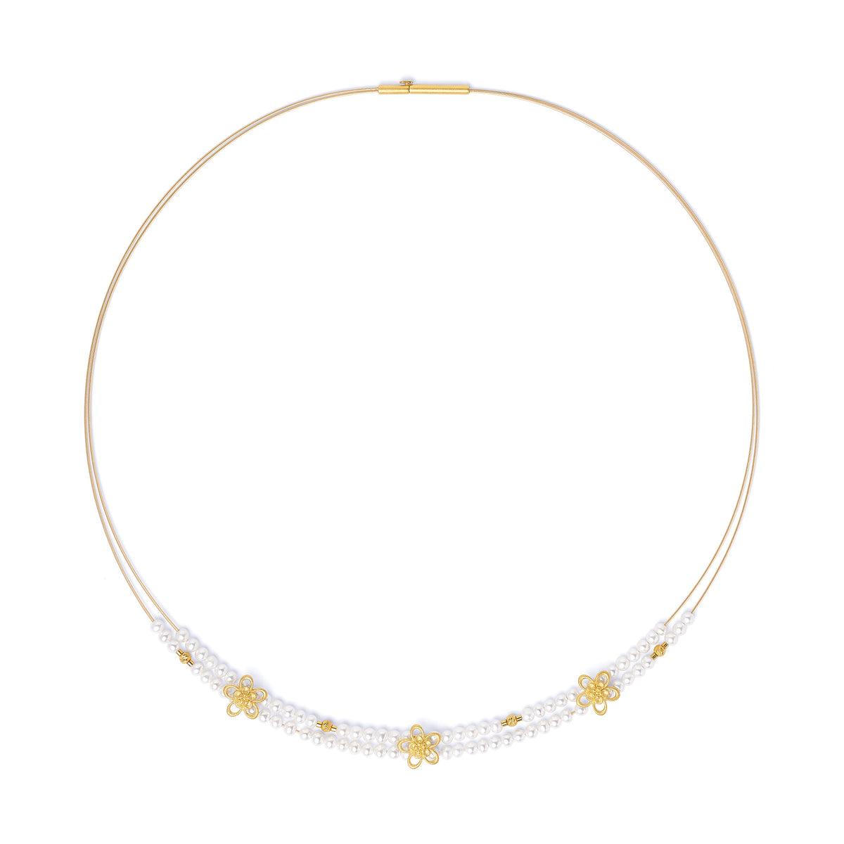 Collier Ceresia von BERND WOLF aus 24-Karat-goldplattiertem Sterlingsilber mit Süßwasserperle.