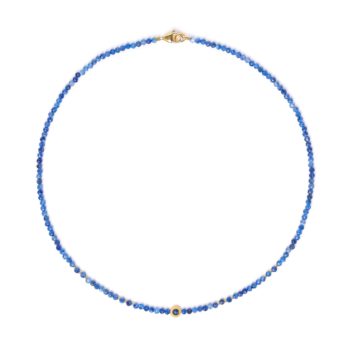 Halskette Umini von BERND WOLF aus 24-Karat-goldplattiertem Sterlingsilber mit Kyanit, Designlinie Cleopatra.