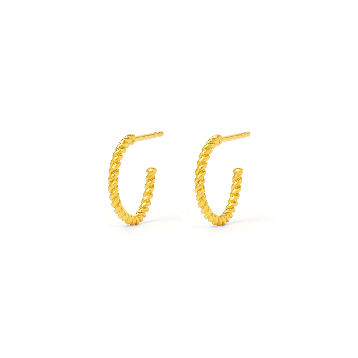 Creolen Florenzi von BERND WOLF aus 24-Karat-goldplattiertem Sterlingsilber, Designlinie Twisted.
