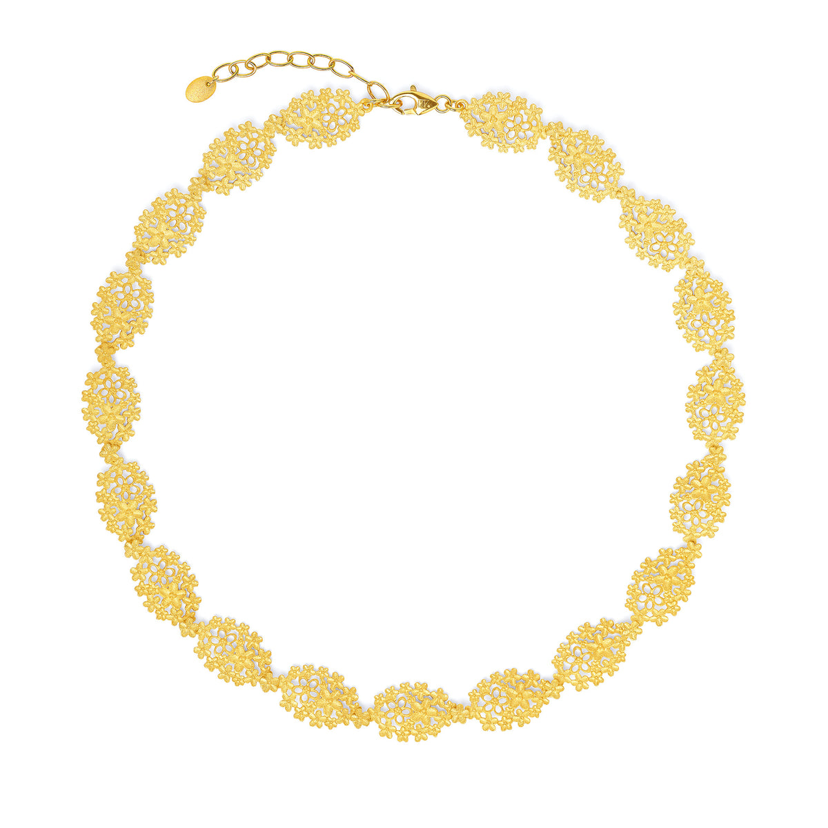 Halskette Bouquando von BERND WOLF aus 24-Karat-goldplattiertem Sterlingsilber, Designlinie Flowertimes.