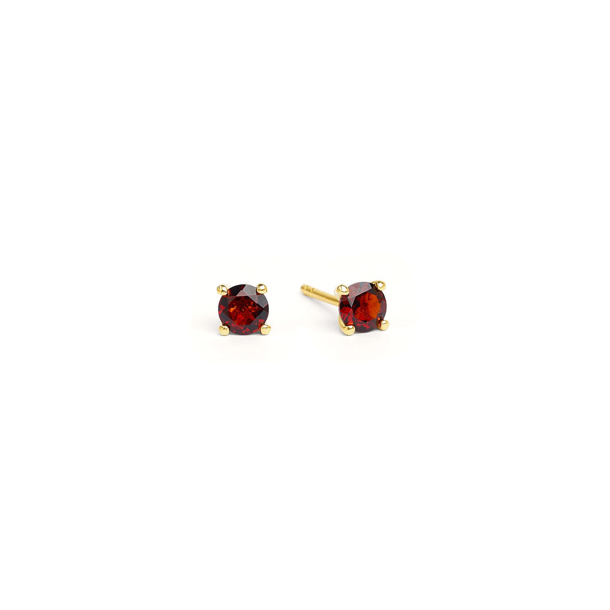 Ohrstecker Brilliana von BERND WOLF aus 24-Karat-goldplattiertem Sterlingsilber mit Granat, Designlinie Brilliana.