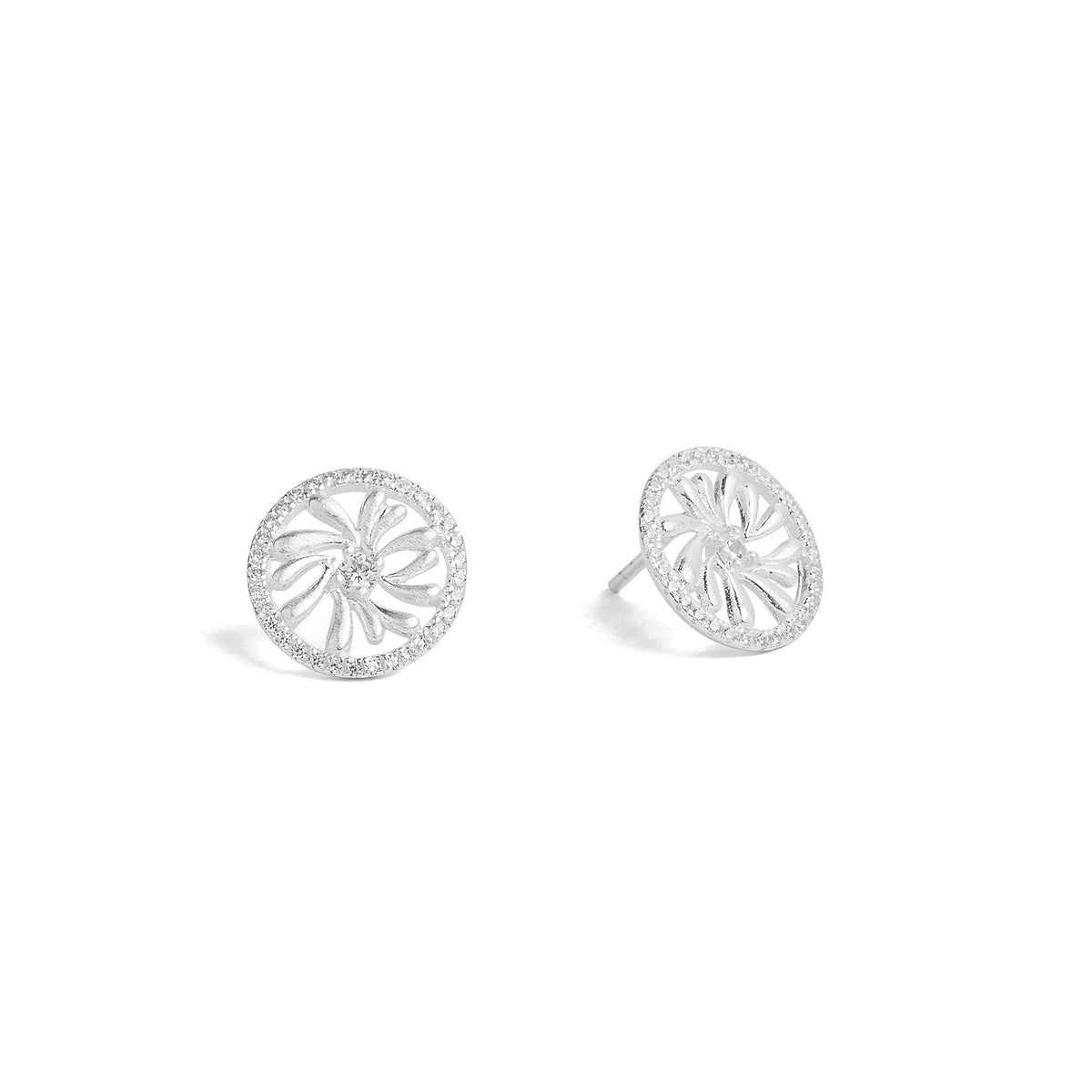 Ohrstecker Aquarose von BERND WOLF aus 925er Sterlingsilber mit Zirkonia, Designlinie Aquarose.
