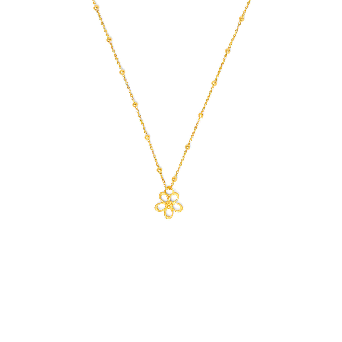 Kette mit Anhänger Cerosinni von BERND WOLF aus 24-Karat-goldplattiertem Sterlingsilber, Designlinie Flowertimes.