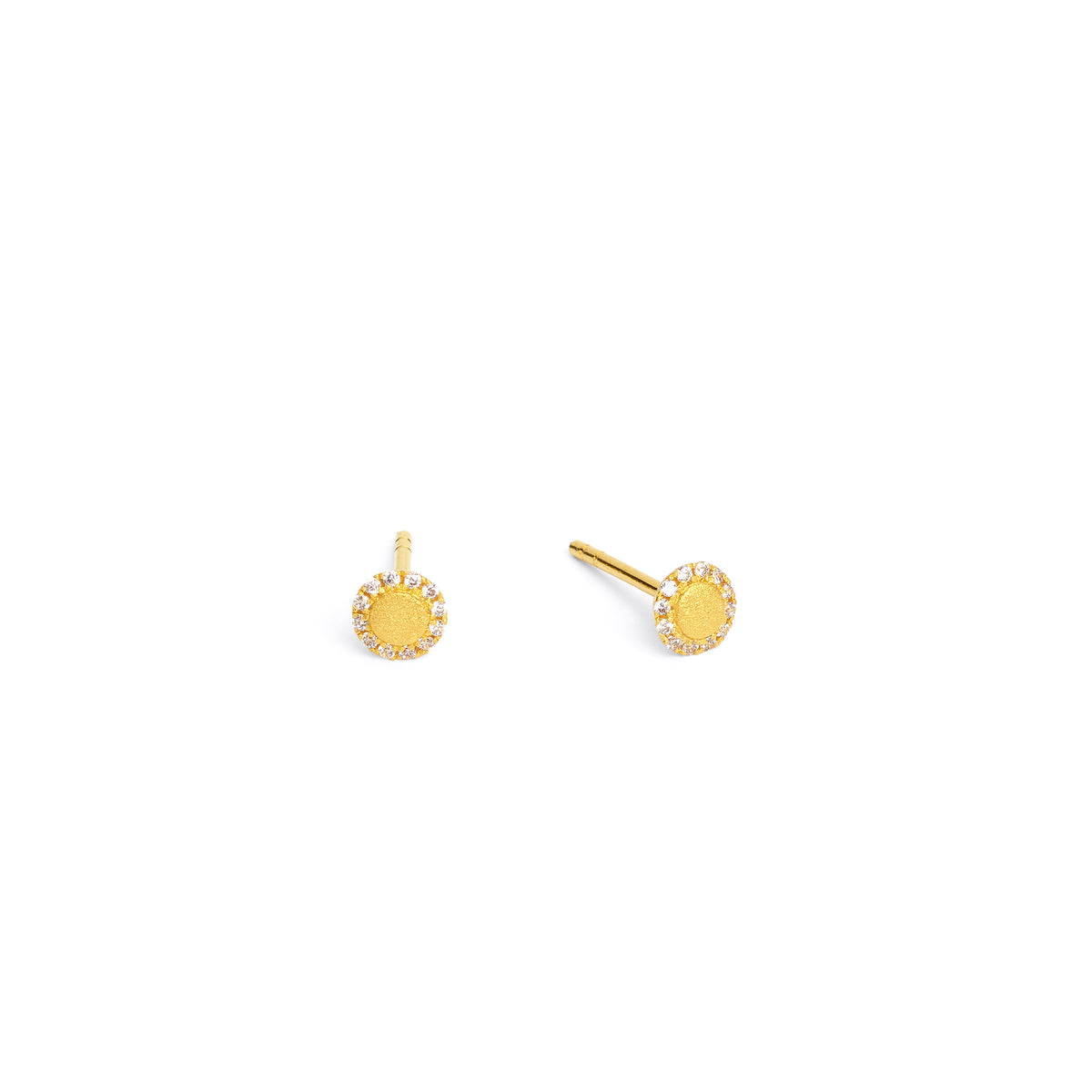 Ohrstecker Suntini von BERND WOLF aus 24-Karat-goldplattiertem Sterlingsilber mit Zirkonia, Designlinie Sun&Moon.