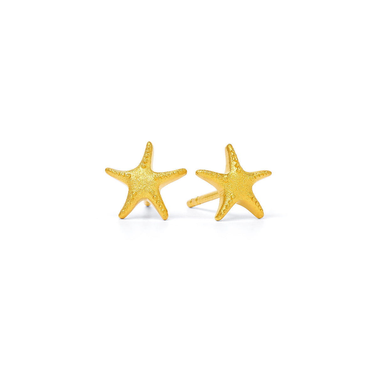 Ohrstecker Seastar von BERND WOLF aus 24-Karat-goldplattiertem Sterlingsilber, Designlinie Maritim.