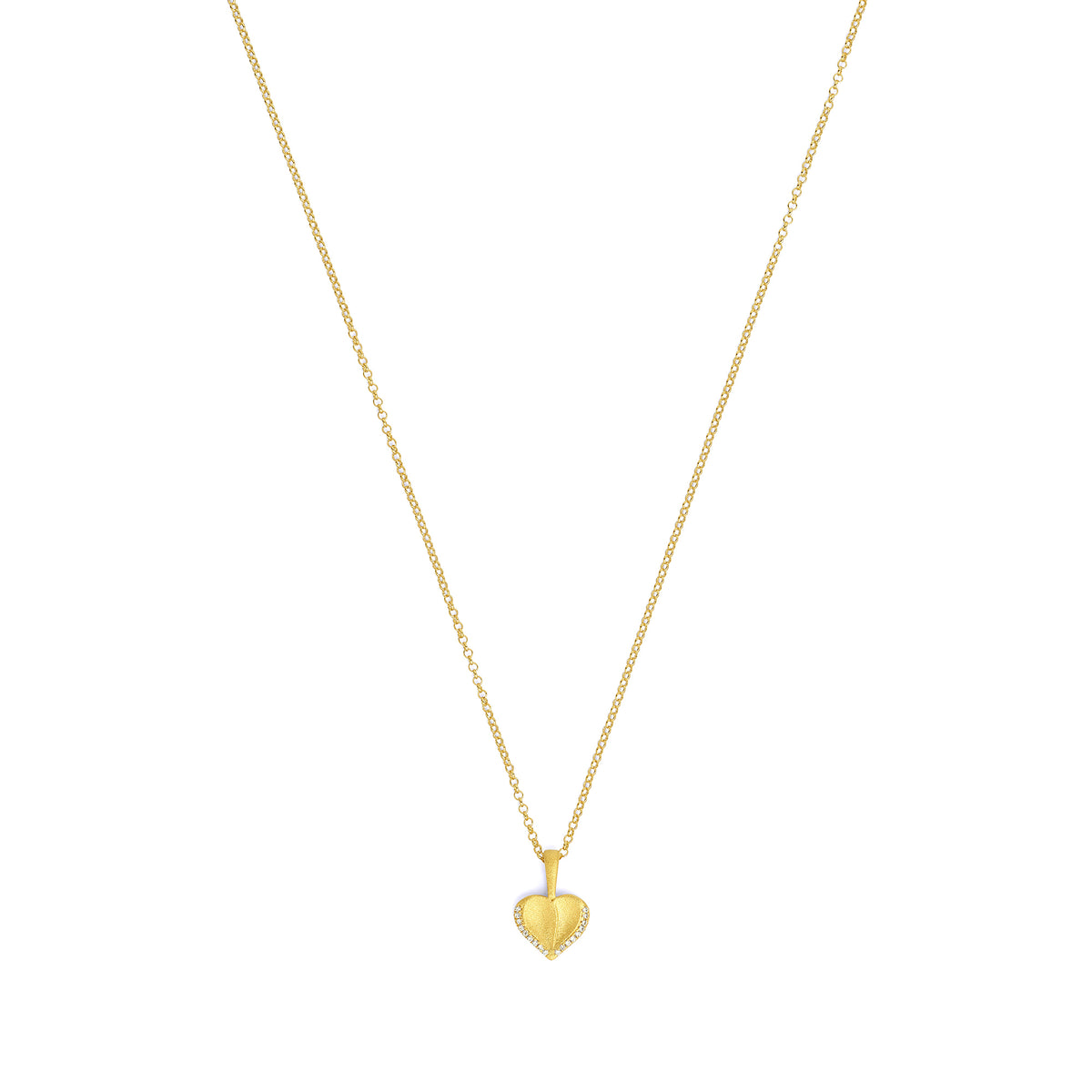 Kette mit Anhänger Corasini von BERND WOLF aus 24-Karat-goldplattiertem Sterlingsilber mit Zirkonia, Designlinie Love.