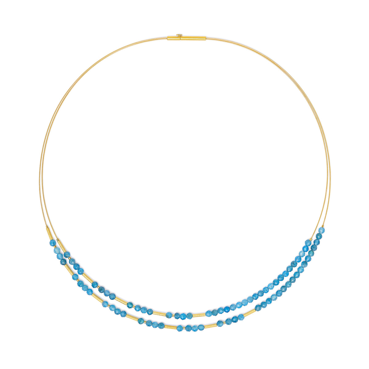 Collier Clinna von BERND WOLF aus 24-Karat-goldplattiertem Sterlingsilber mit Apatit, Designlinie Cleopatra.