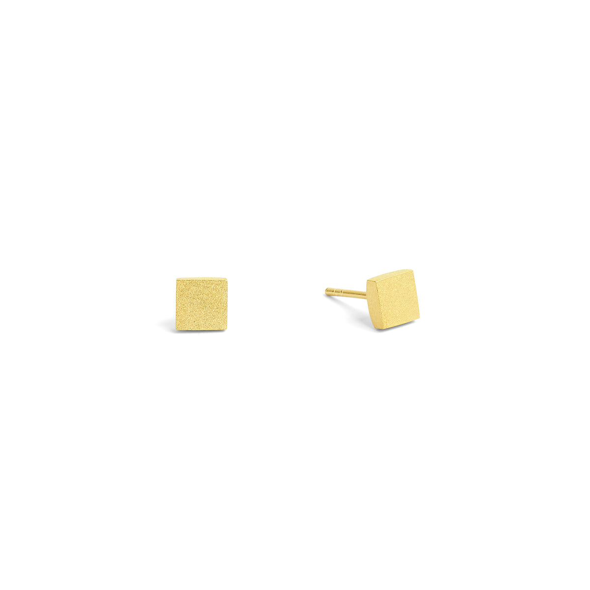 Ohrstecker Cobos von BERND WOLF aus 24-Karat-goldplattiertem Sterlingsilber, Designlinie Cubes.