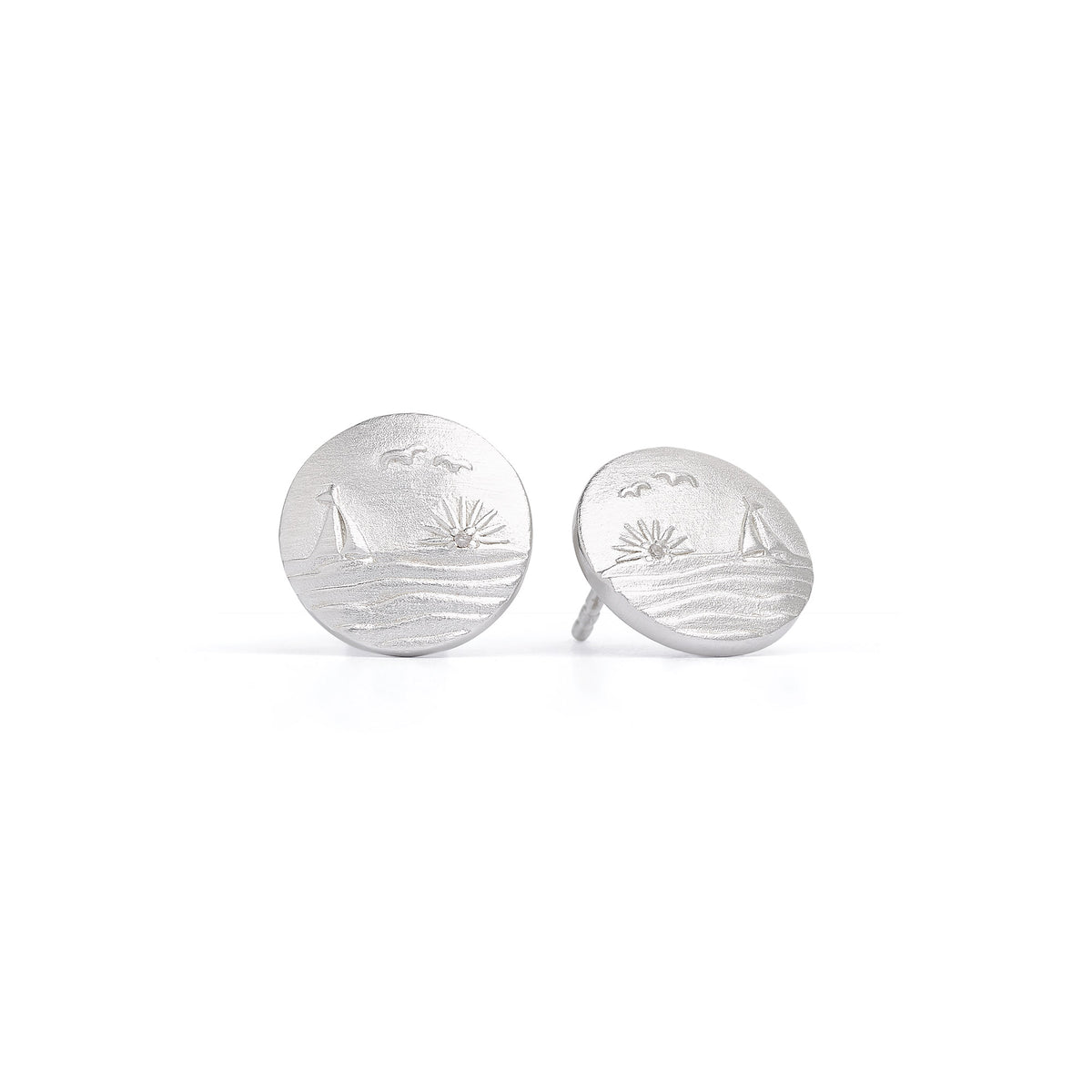 Ohrstecker Sail von BERND WOLF aus Silber-rhodiniert mit Zirkonia, Designlinie Sun&Moon.