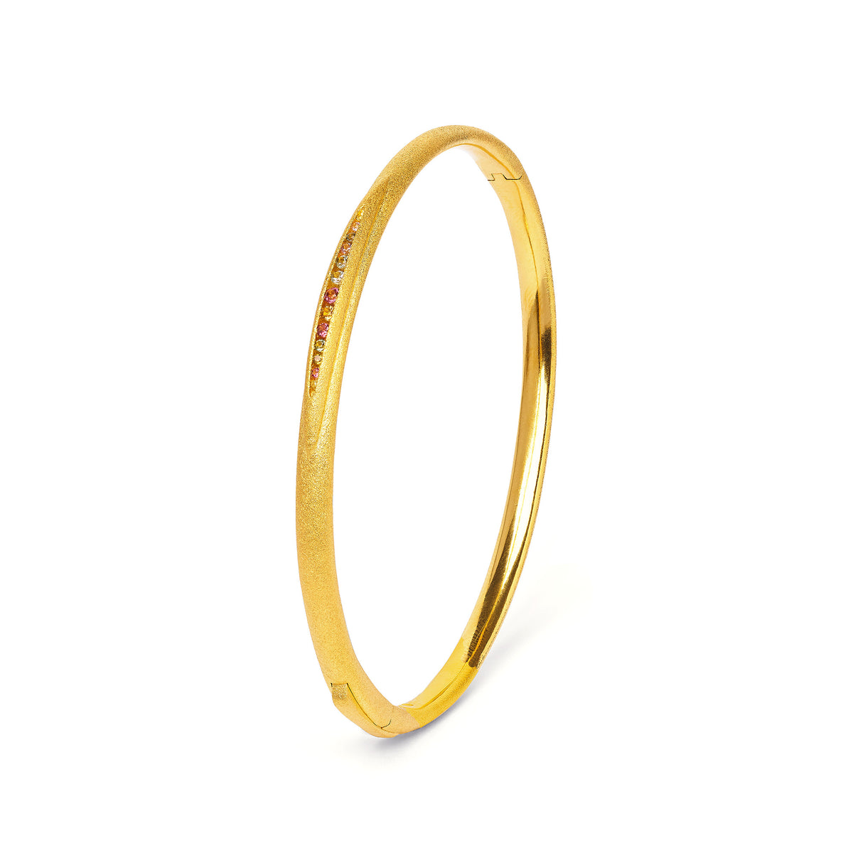 Armreif Veniza von BERND WOLF aus 24-Karat-goldplattiertem Sterlingsilber mit Turmalin, Designlinie Navette.