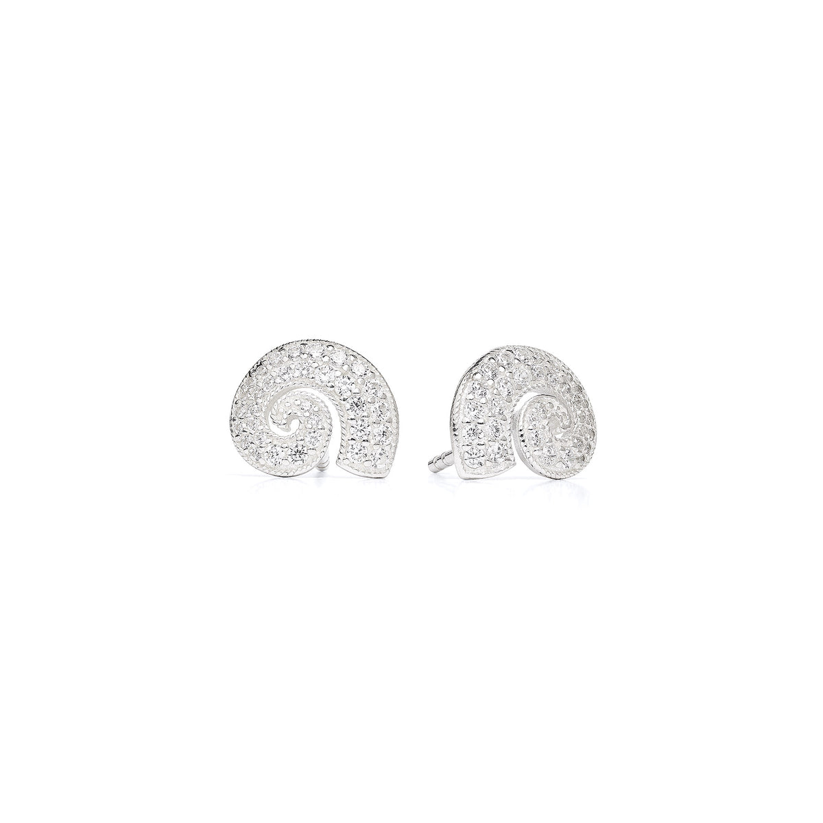 Ohrstecker Escali von BERND WOLF aus 24-Karat-goldplattiertem Sterlingsilber mit Zirkonia, Designlinie Maritim.