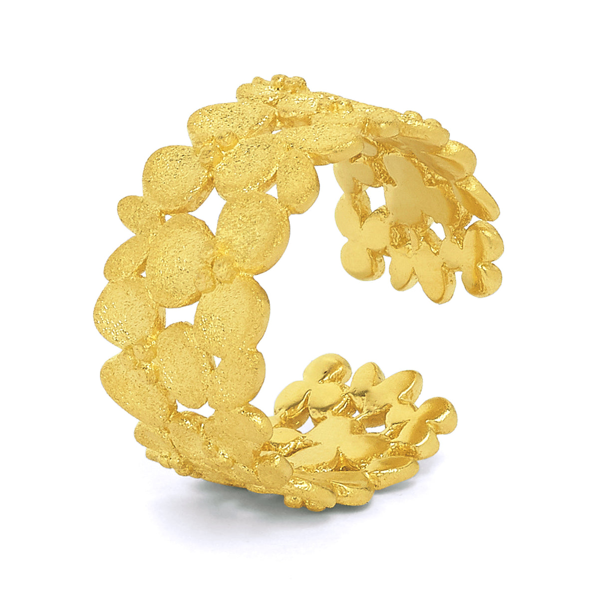 Ring Lianna von BERND WOLF aus 24-Karat-goldplattiertem Sterlingsilber, Designlinie Flowertimes.