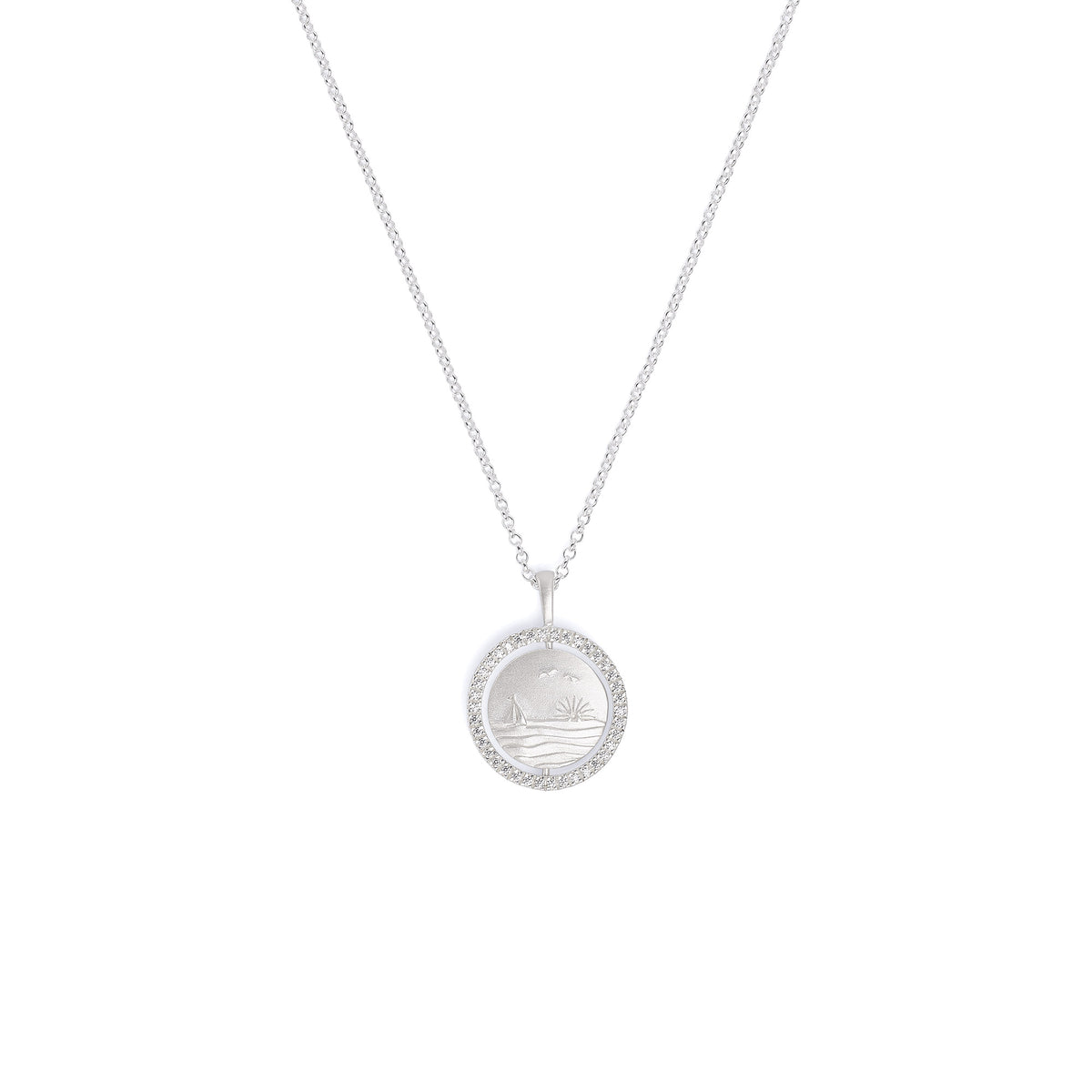 Kette mit Anhänger Sun&Sea von BERND WOLF aus 925er Sterlingsilber mit Zirkonia, Designlinie Sun&Moon.