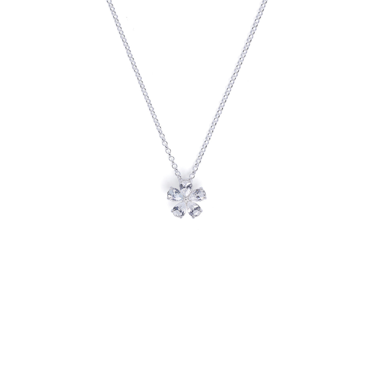 Kette mit Anhänger Marga von BERND WOLF aus 925er Sterlingsilber mit Zirkonia, Designlinie Flowertimes.