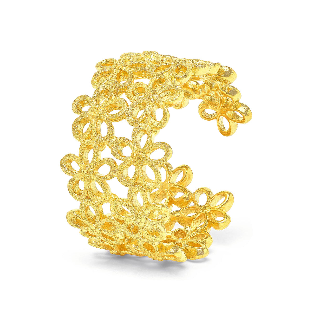 Ring Cerosando von BERND WOLF aus 24-Karat-goldplattiertem Sterlingsilber, Designlinie Flowertimes.