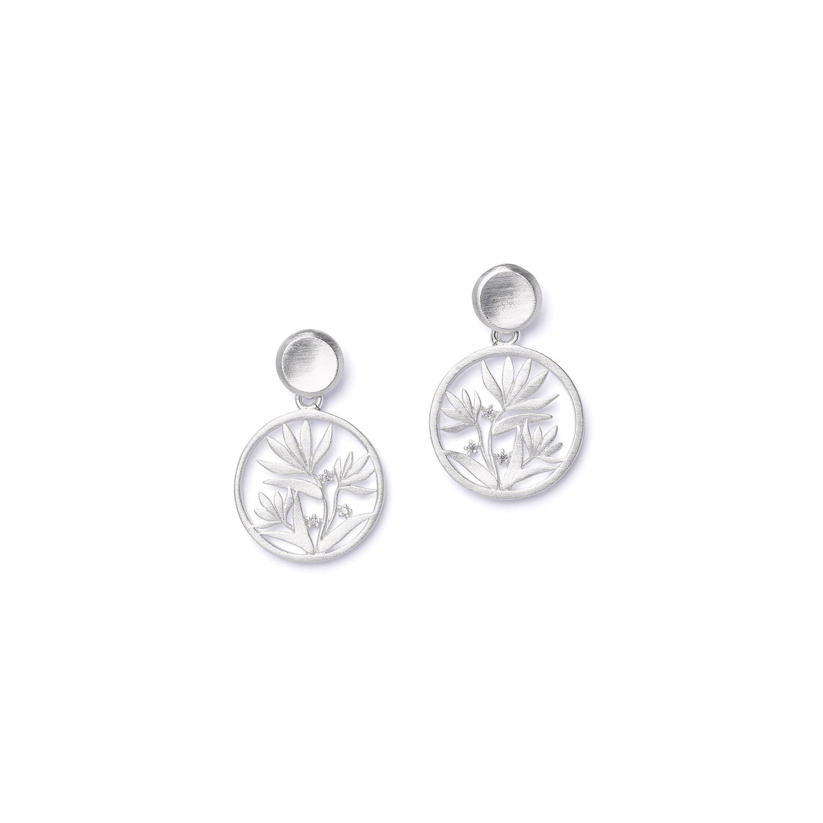 Ohrhänger Strelisana von BERND WOLF aus 925er Sterlingsilber mit Zirkonia, Designlinie Streliza.