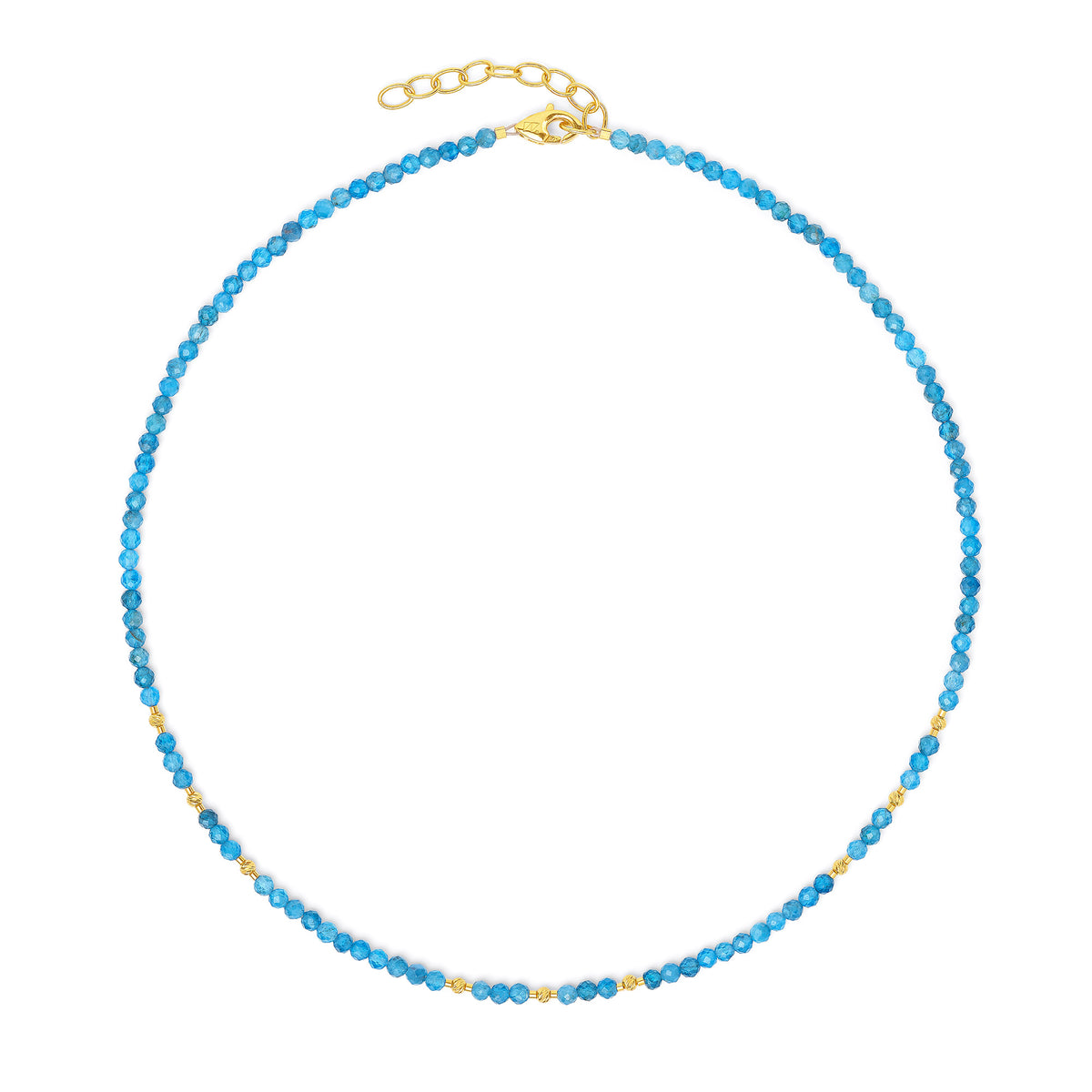 Halskette Indina von BERND WOLF aus 24-Karat-goldplattiertem Sterlingsilber mit Apatit, Designlinie Cleopatra.