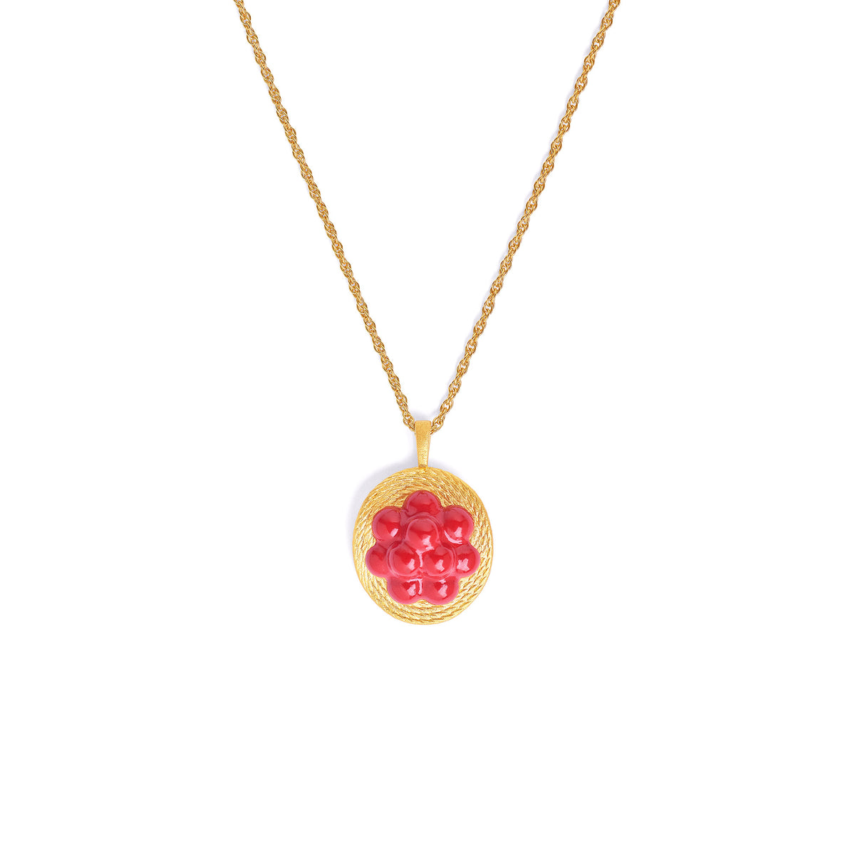 Kette mit Anhänger Bollenhut von BERND WOLF aus 24-Karat-goldplattiertem Sterlingsilber, Designlinie Bergwelt.