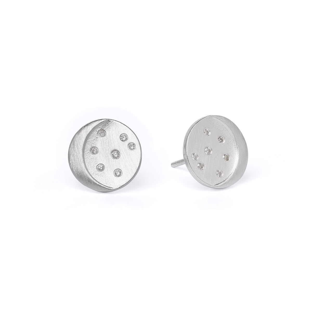 Ohrstecker Lunar von BERND WOLF aus 925er Sterlingsilber mit Zirkonia, Designlinie Sun&Moon.