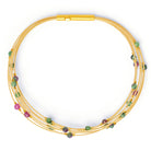 Armreif Planeas von BERND WOLF aus 24-Karat-goldplattiertem Sterlingsilber mit Rubin-Zoisit, Designlinie Apasiona.