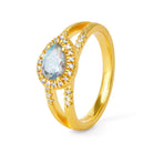 Ring Antoinette von BERND WOLF aus 24-Karat-goldplattiertem Sterlingsilber mit Labradorit, Designlinie Aqua.