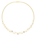 Collier Cubetinos von BERND WOLF aus 24-Karat-goldplattiertem Sterlingsilber mit Labradorit, Designlinie Cubes.