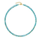 Halskette Cusoli von BERND WOLF aus 24-Karat-goldplattiertem Sterlingsilber mit Türkis blau, Designlinie Cubes.