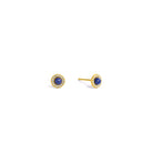 Ohrstecker Arenia von BERND WOLF aus 24-Karat-goldplattiertem Sterlingsilber mit Lapislazuli, Designlinie Sparkling Pavé.