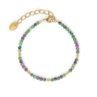 Armkette Indina von BERND WOLF aus 24-Karat-goldplattiertem Sterlingsilber mit Rubin-Zoisit, Designlinie Cleopatra.