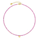 Kette mit Anhänger Corabella von BERND WOLF aus 24-Karat-goldplattiertem Sterlingsilber mit Turmalin pink, Designlinie Love.