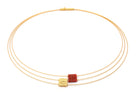Collier Navidune von BERND WOLF aus 24-Karat-goldplattiertem Sterlingsilber mit Wurzelkoralle, Designlinie Specials.