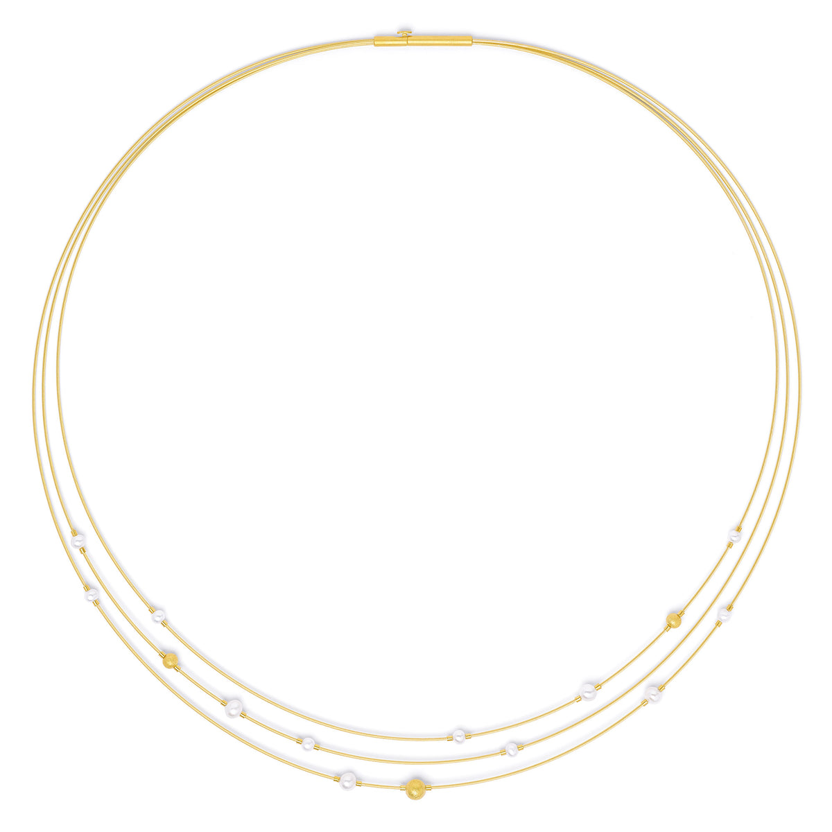 Collier Planetini -> AK BIld fehlt von BERND WOLF aus 24-Karat-goldplattiertem Sterlingsilber mit Süßwasserperle, Designlinie Planeo.