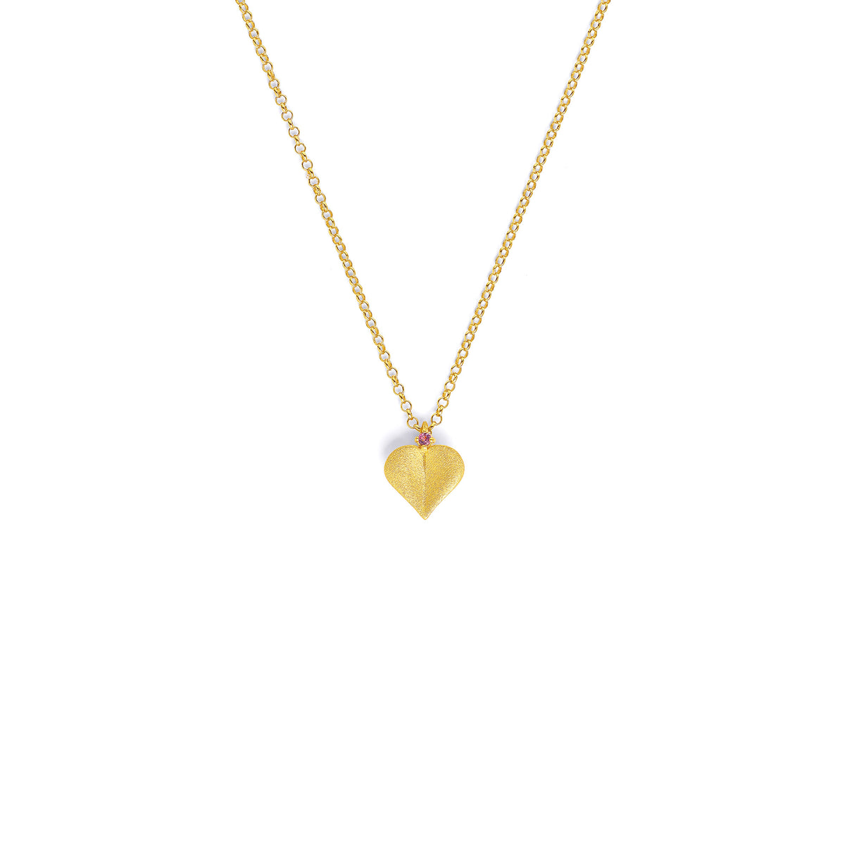 Kette mit Anhänger Corasino von BERND WOLF aus 925er Sterlingsilber mit Turmalin pink, Designlinie Love.