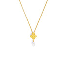 Kette mit Anhänger Rosecross von BERND WOLF aus 24-Karat-goldplattiertem Sterlingsilber mit Süßwasserperle, Designlinie Rose.