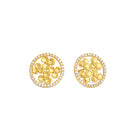 Ohrstecker Leilisa von BERND WOLF aus 24-Karat-goldplattiertem Sterlingsilber mit Zirkonia, Designlinie Flowertimes.