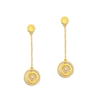 Ohrhänger Pirouette von BERND WOLF aus 24-Karat-goldplattiertem Sterlingsilber mit Zirkonia, Designlinie Pirouette.