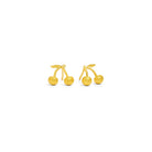Ohrstecker Kirsch von BERND WOLF aus 24-Karat-goldplattiertem Sterlingsilber, Designlinie Bergwelt.