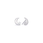 Ohrstecker Mond von BERND WOLF aus 925er Sterlingsilber mit Zirkonia, Designlinie Sun&Moon.