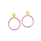 Ohrhänger Rondela von BERND WOLF aus 24-Karat-goldplattiertem Sterlingsilber mit Turmalin pink, Designlinie Cubes.