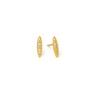 Ohrstecker Venisola von BERND WOLF aus 24-Karat-goldplattiertem Sterlingsilber mit Zirkonia, Designlinie Navette.