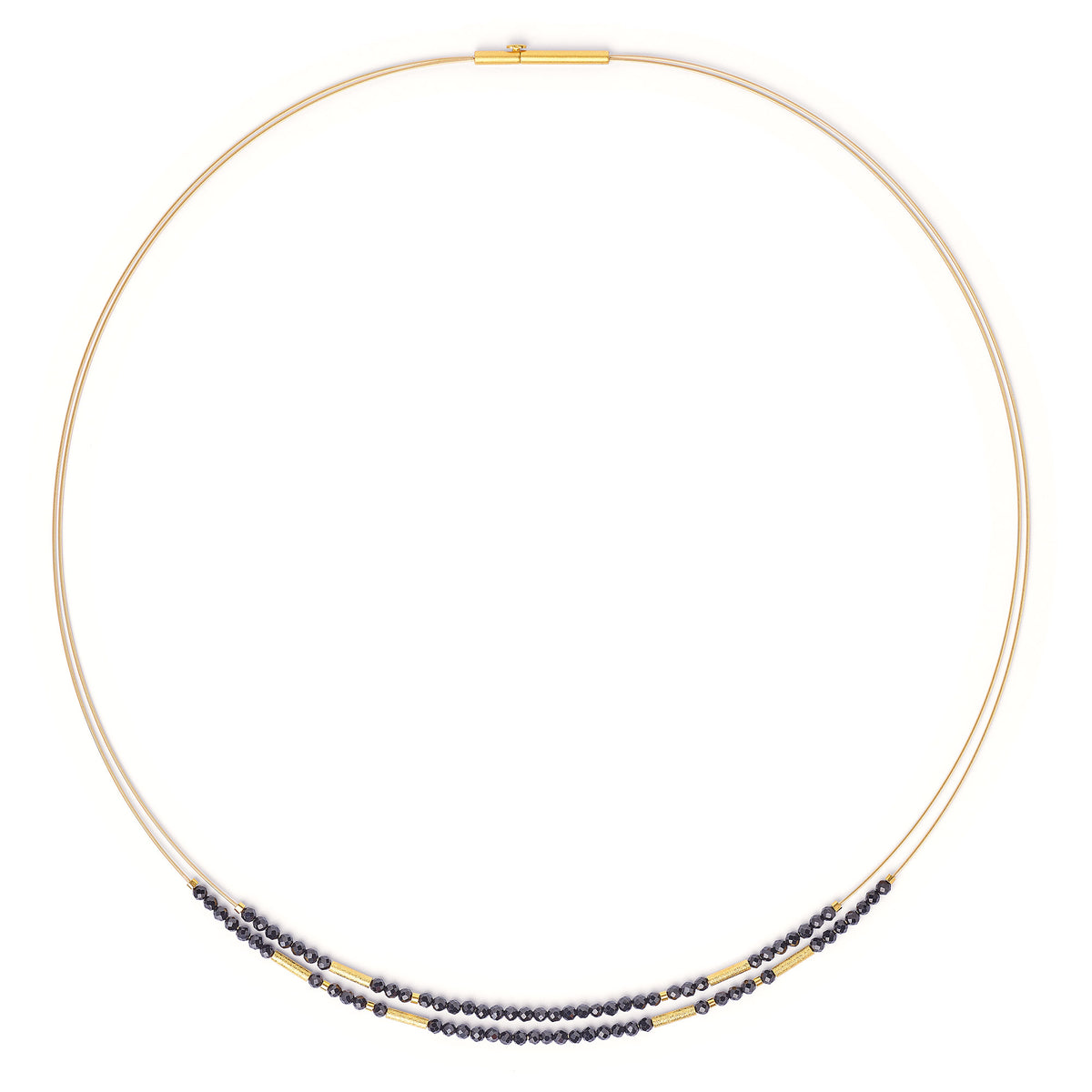 Collier Clenia von BERND WOLF aus 24-Karat-goldplattiertem Sterlingsilber mit Spinell, Designlinie Cleopatra.