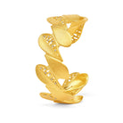 Armreif Feder von BERND WOLF aus 24-Karat-goldplattiertem Sterlingsilber mit Zirkonia, Designlinie Feather.